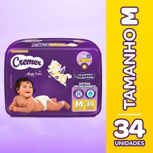 Fralda Cremer Econômica M 34 Unidades - R$ 32,59