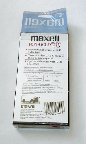 Videocassette Maxell Vhs-c Tc-30 Hgx-gold Camcorder (3pk)