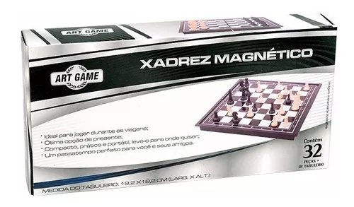 Tabuleiro Xadrez Dobrável Magnético 19x19cm - Art Game na