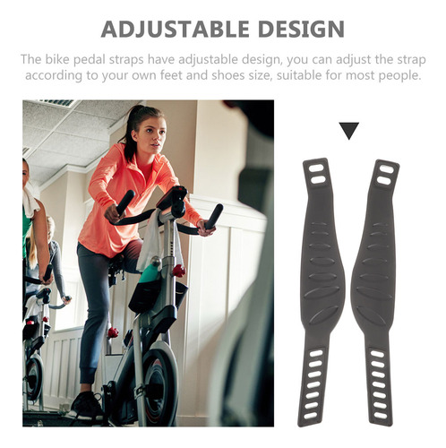 2 Pares De Correas Ajustables De Goma Para Pedales De Bicicl