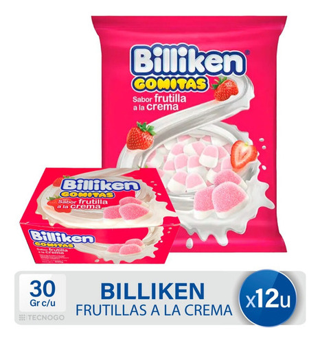 Caramelos Gomitas Billiken Frutilla Crema Sin Tacc Caja X12