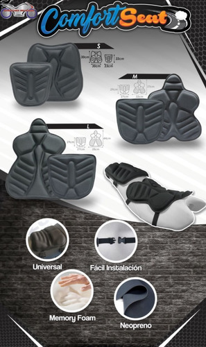 Cojines Para Viaje Moto Talla S Memory Foam Comfort Seat