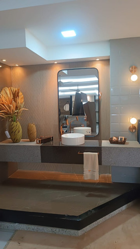 Espelho Retangular 100x50 Quadrado Metal Briel Design Adnet