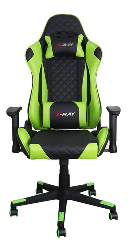 Cadeira Gamer Ergonômica Escritório X-ray - Barata Cor Preto/Verde