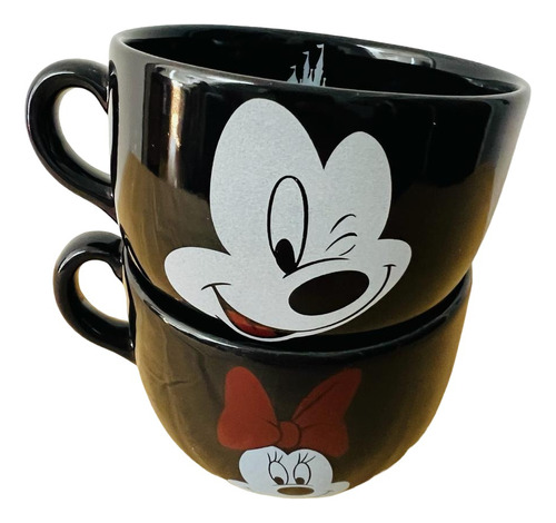 Taza Tazón Pack 2 Mickey / Minnie - Cerámica - 500 Ml Combo 