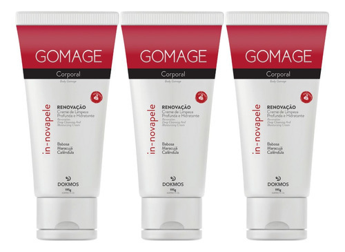  Kit 3 Esfoliante Corporal Gomage Renova Regenera Pele Dokmos