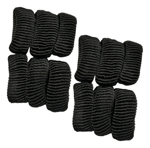 12x Elastico Cabelo Rábico Xuxão Grande Preto - Xuxinha Liso