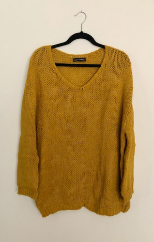Sueter De Punto Tejido Holgado Color Mostaza Contempo (Usado)