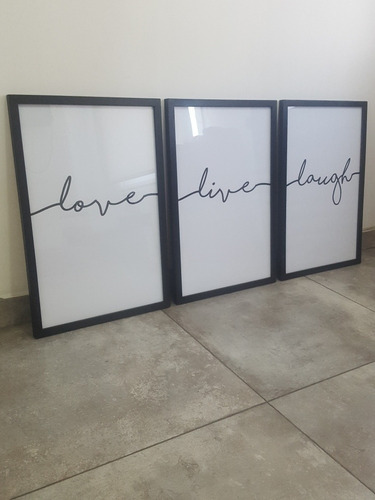 Set De Cuadros X3 30x40 Live Love Laugh 