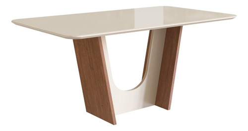 Mesa Para Sala De Jantar 160x90cm Com Vidro Lapidado Ebwt