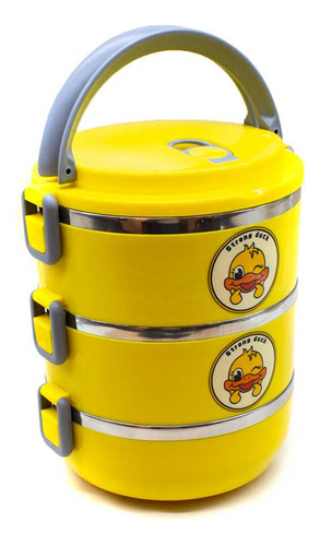 Tupper Infantil 3pz Plastico-acero Inox A120-123 Color Amarillo