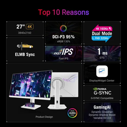 Monitor Asus 27 4k Hdr Gaming Usb-c G-sync 160hz 1ms