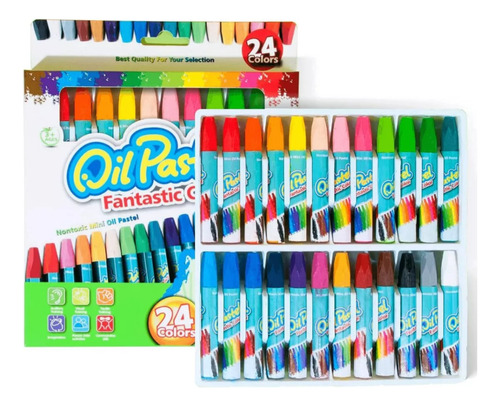 Set 24 Crayones Oil Pastel Acuarelable Super Lavable
