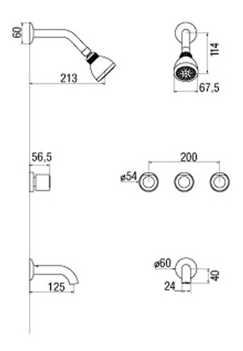Combo Griferías Piazza Óptima Ducha Bidet Baño Set Kit
