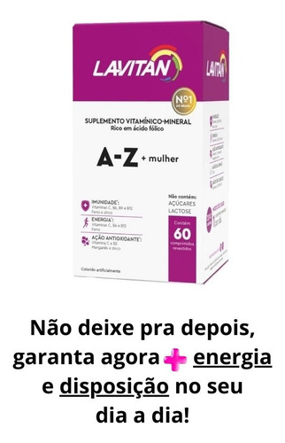 Lavitan Mulher A-z 60 Comp Suplemento Multivitaminico Cimed