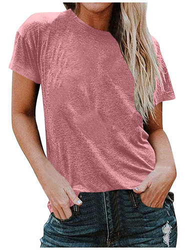 Blusa De Verano Tipo TĂșnica En Forma De T Para Mujer, Cuello