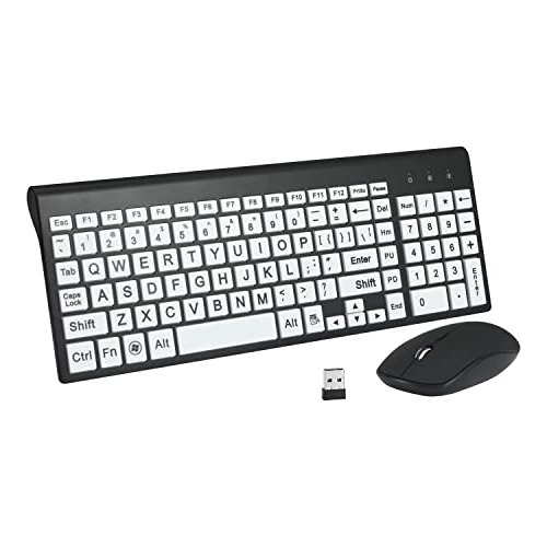 Full Size Large Print 2.4g Wireless Keyboard And Mouse ...