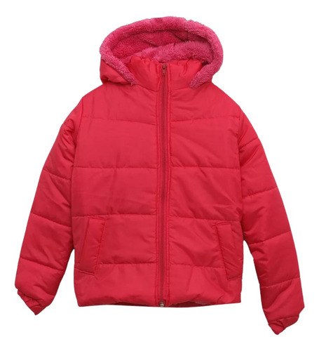 Campera Inflada Niño Niña Abrigada Corderito Capucha Kids