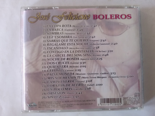 Cd Jose Feliciano/ Boleros La Copa Rota (Usado)