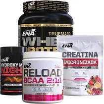 Comprar Combo Fitness Ena Quemador Hydroxy Max + Creatina + Reload + Whey Proteina True Made 1 Kilo