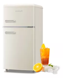 Refrigerador Retro De 3.5 Pies Cúbicos Con Congelador Y Dobl