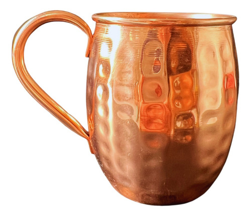 Caneca Barril De Cobre Martelada 350 Ml - Alça De Cobre