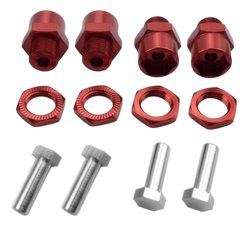 4x Adaptadores De Rueda + 4x Perno + 4x Tapón De Rosca Rojo