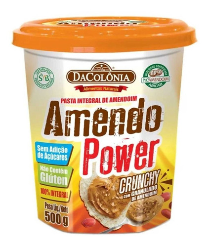 Pasta De Amendoim Integral  Crunchy Amendo Power 500g