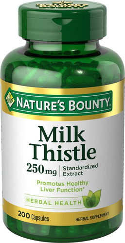 Nature's Bounty Milk Thistle 250 Mg Cápsulas 200 Ea