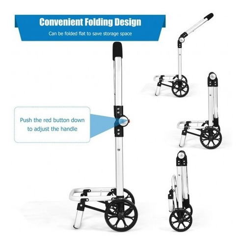 Carrito De Compras Plegable Con Bolsa Extraíble-azul