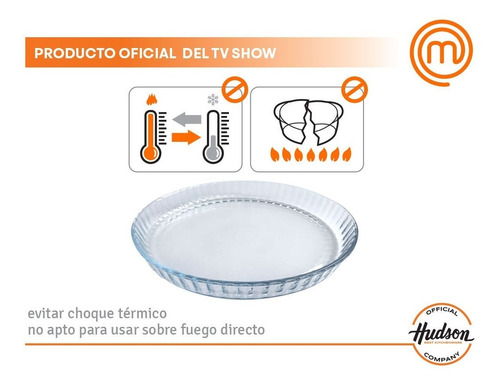 Fuente Vidrio Templado Hudson Redonda Horno 27x3.5 Cm