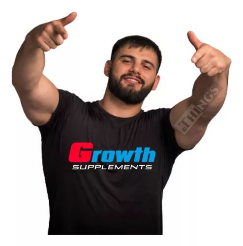 CAMISETA PRETA LOGO BRASIL- GROWTH SUPPLEMENTS