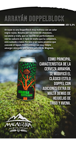 Cerveza Arrayan Doppelbock, Abv%8,8