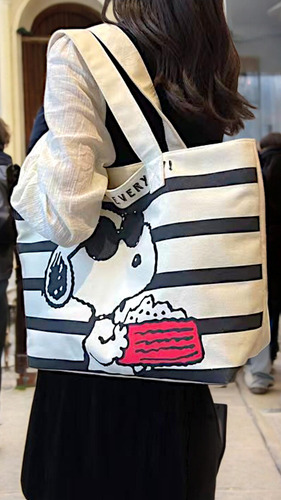 OEM Bolso de mano de Snoopy color Beige