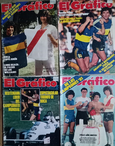 7 Revistas El Gráfico 1981 (portadas Maradona)