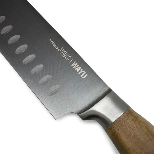 Cuchillo Santoku Wayu 30cm Acero Antiadherente