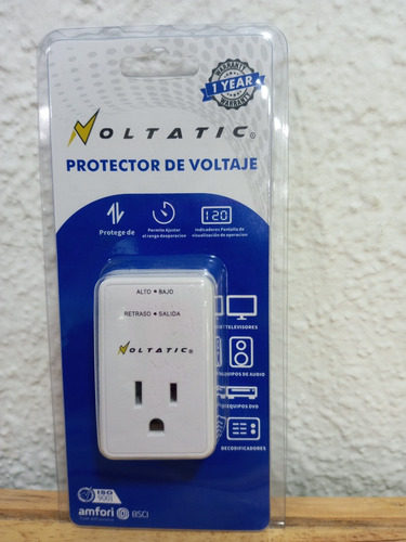 Protector De Voltaje 1 Toma Blanco Mini