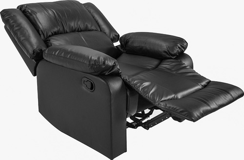 Imagen 3 de 5 de Recliner Poltrona Negro Sillón 1 Cuerpo Livings Divino