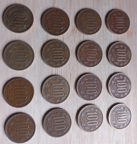 Serie De 16 Monedas 100 Pesos Antiguas 1981 - 2000