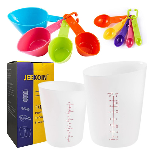 Liquid Measuring Cups 1-cup 2-cup, Measuring Spoons Set For