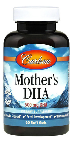 Carlson Labs Dha Para Madres 500 Mg 60 Softcaps Sabor Explosion De Naranja