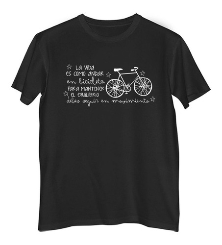 Remera Niño Color Frase La Vida Es Como Andar En Bicicleta