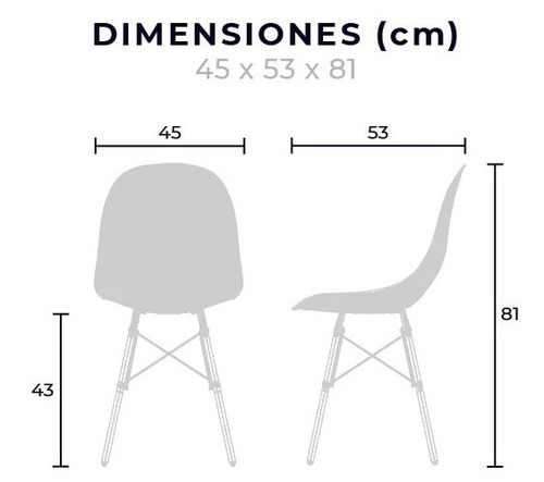 Set De 2 Sillas De Comedor Jm-1618 Oslo Eco Material Plastic