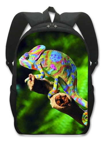 Reptiles Pet Frog Camaleon Snak Spider Print Mochila Mujer