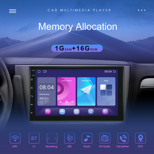 Radio De Coche Android 2din Gps Con Pantalla Táctil De 7 Pul