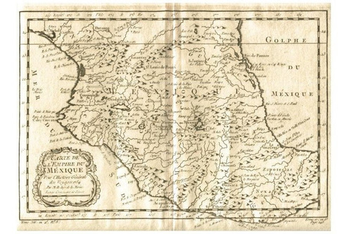 Lienzo Canvas Mapa Centro Nueva España México 1754 50x70