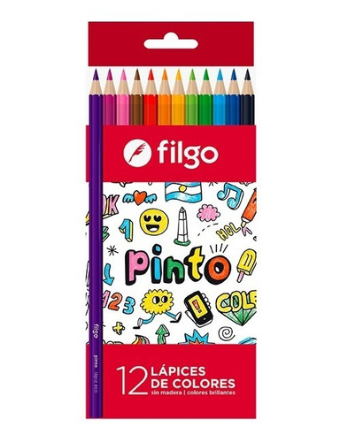 Lápices Colores De Resina Pinto / Estuche 12 Surtido