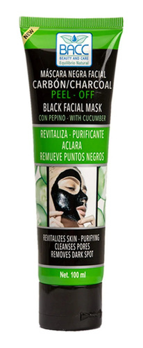 Máscara Negra Carbón Pepino Peel-off Bacc Remueve Puntos
