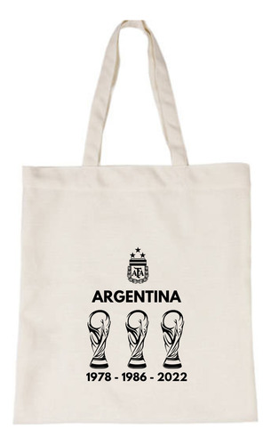 Bolsa De Tela Lienzo Tote Bag Argentina Campeón 2022 (6)