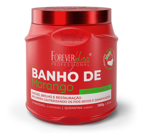 Máscara Banho De Verniz Morango Forever Liss 1kg